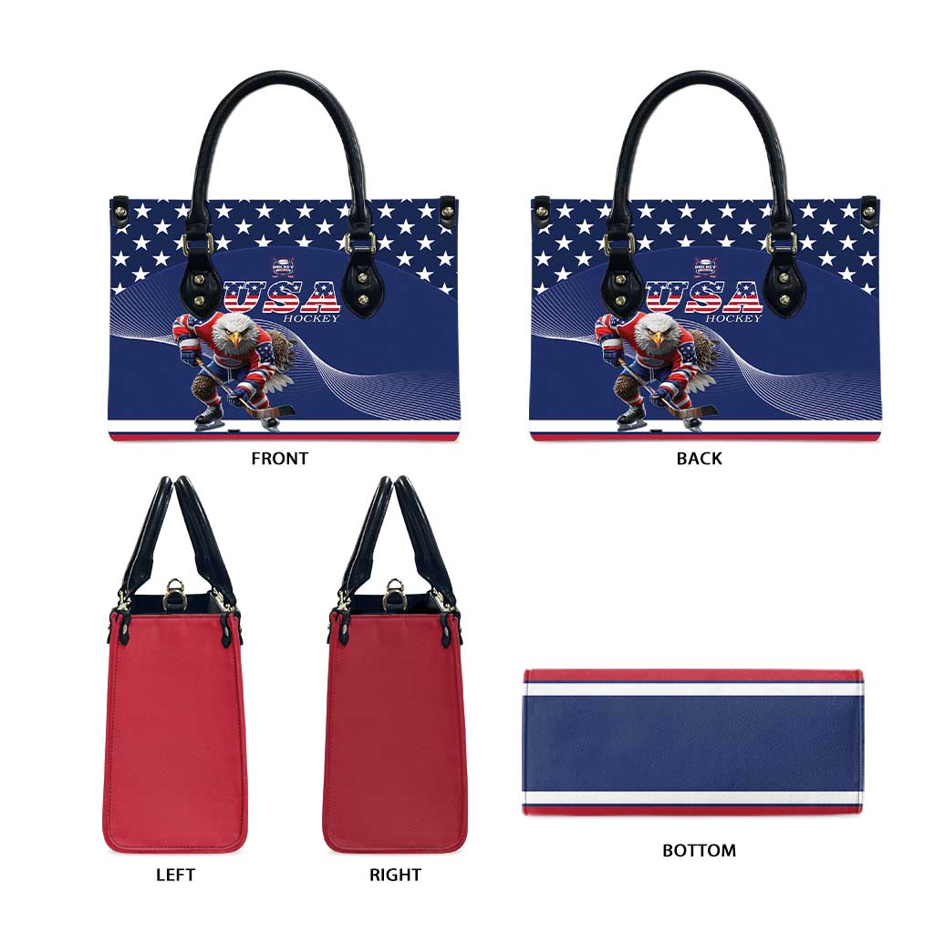 USA Ice Hockey Leather Bag Eagle Mascot