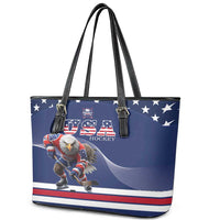 USA Ice Hockey Leather Tote Bag Eagle Mascot