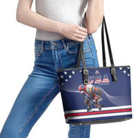 USA Ice Hockey Leather Tote Bag Eagle Mascot