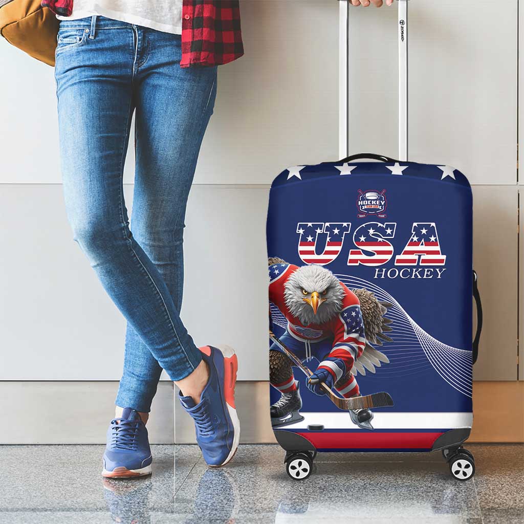 USA Ice Hockey Luggage Cover Eagle Mascot
