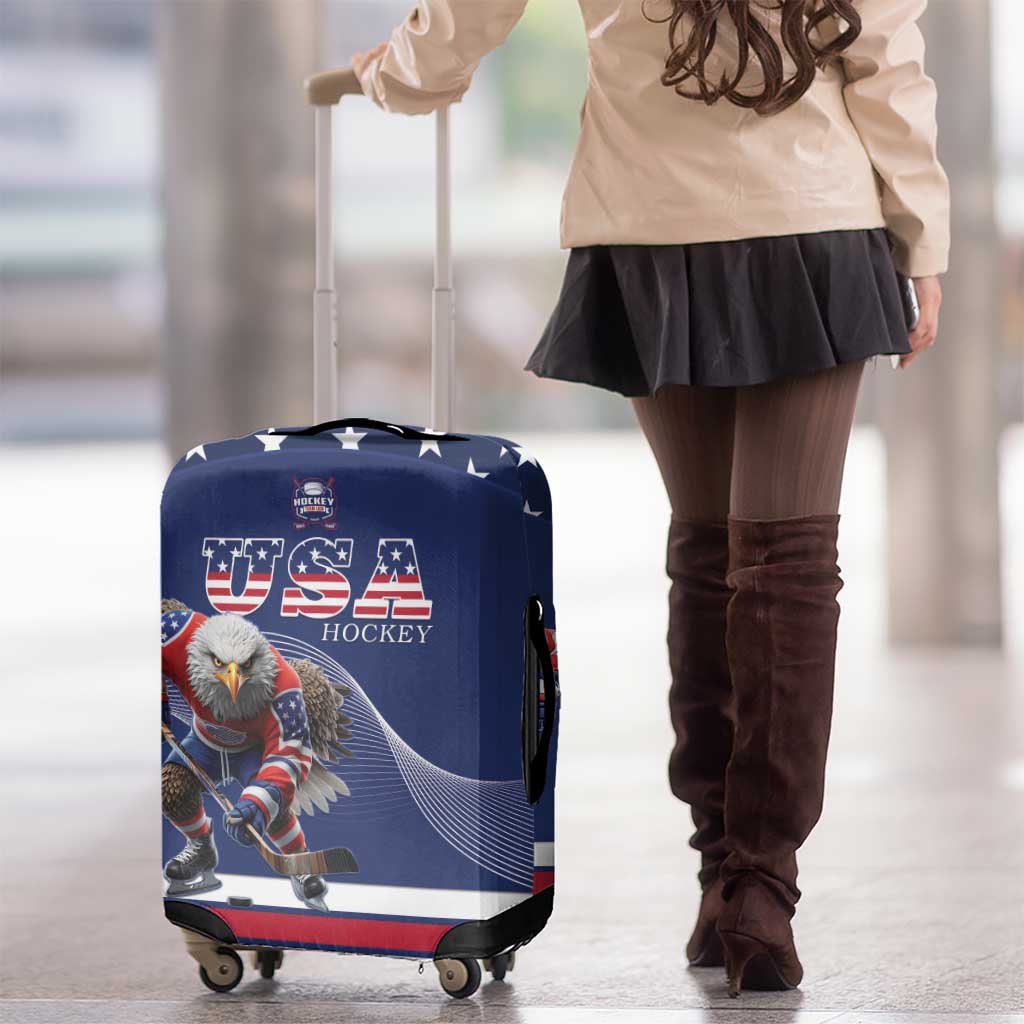 USA Ice Hockey Luggage Cover Eagle Mascot