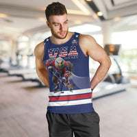 Custom USA Ice Hockey Men Tank Top Eagle Mascot