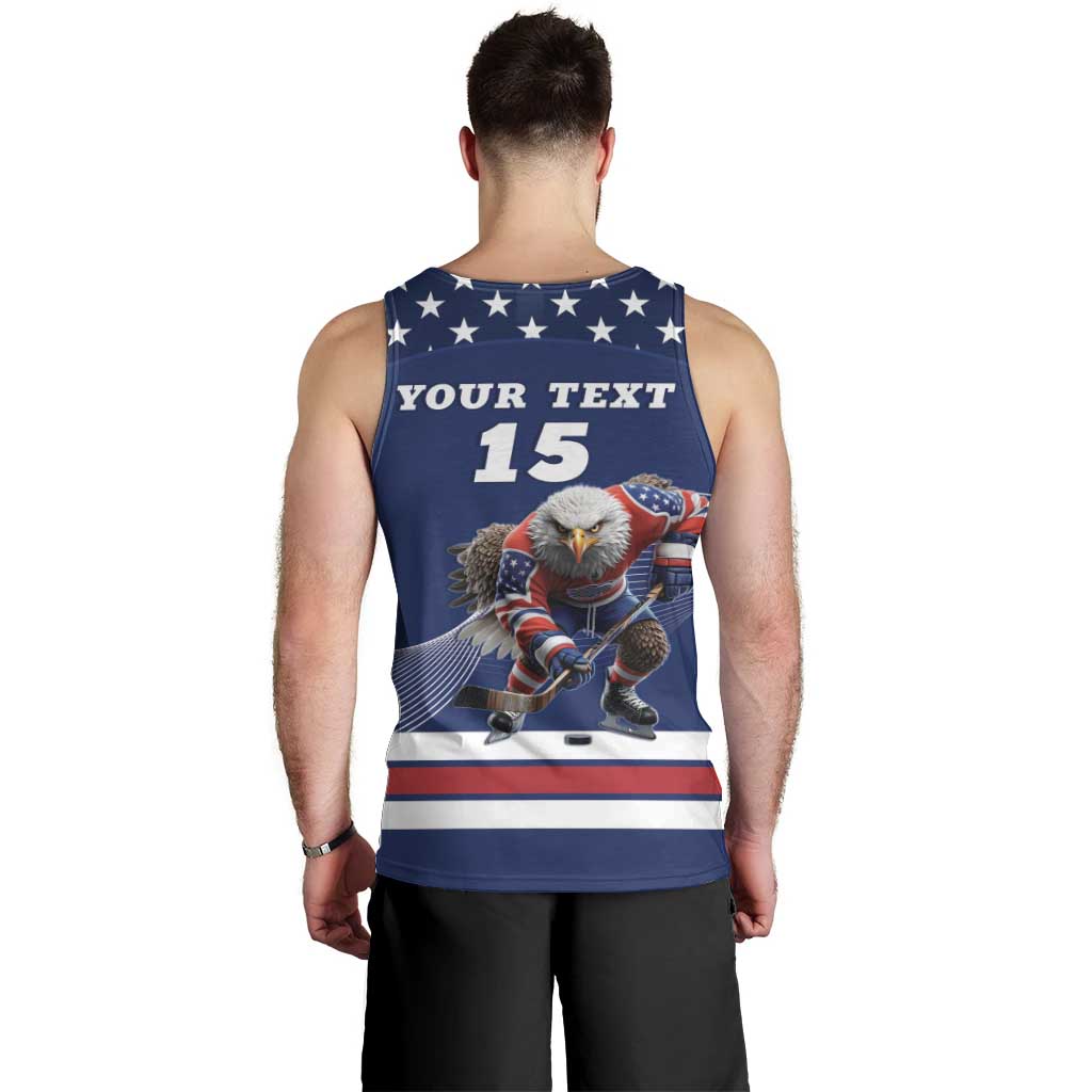 Custom USA Ice Hockey Men Tank Top Eagle Mascot