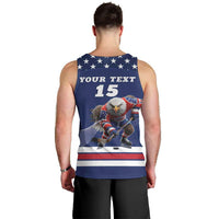 Custom USA Ice Hockey Men Tank Top Eagle Mascot