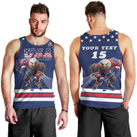 Custom USA Ice Hockey Men Tank Top Eagle Mascot