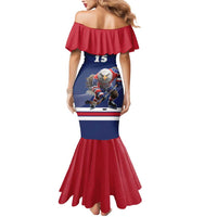 Custom USA Ice Hockey Mermaid Dress Eagle Mascot
