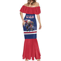 Custom USA Ice Hockey Mermaid Dress Eagle Mascot