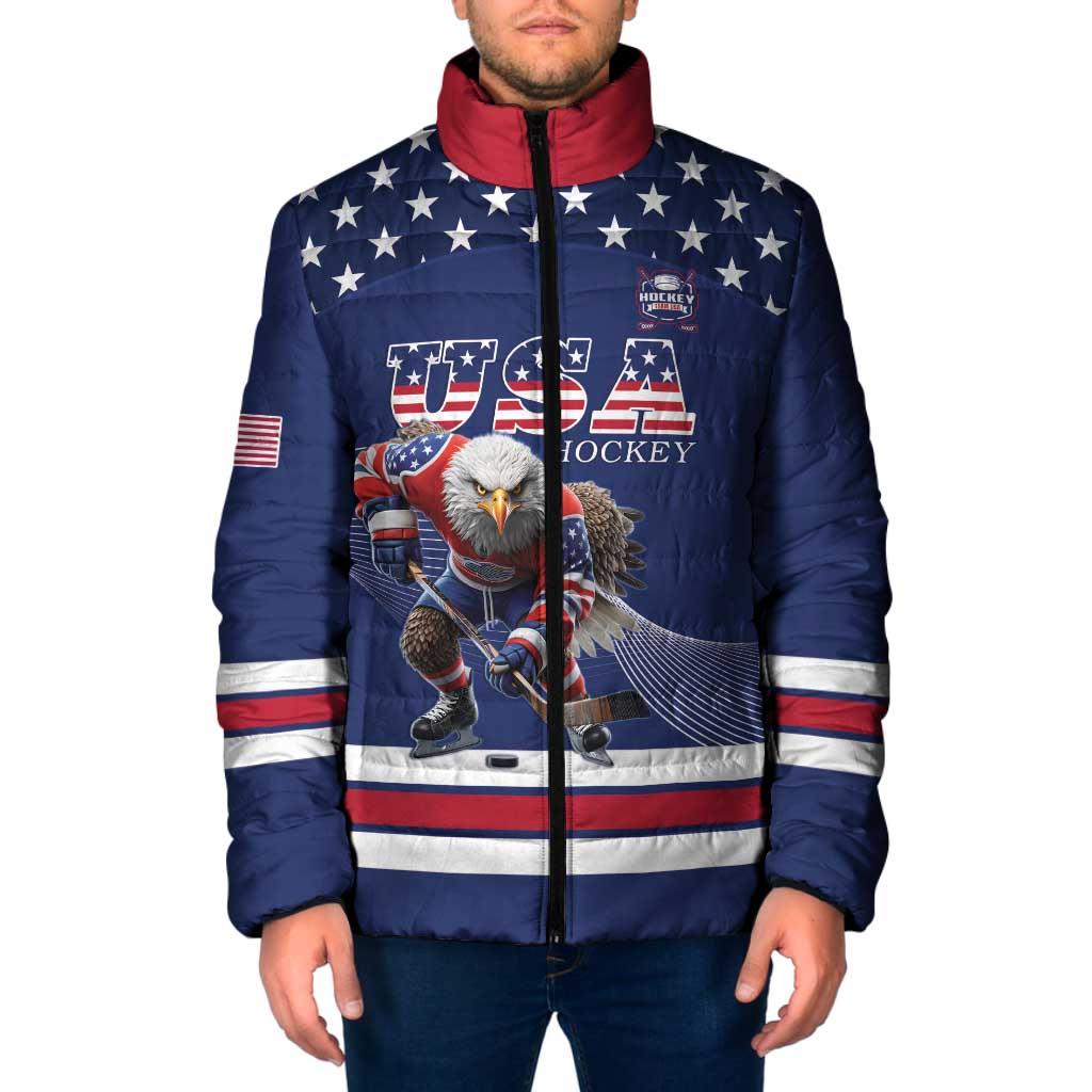 Custom USA Ice Hockey Padded Jacket Eagle Mascot