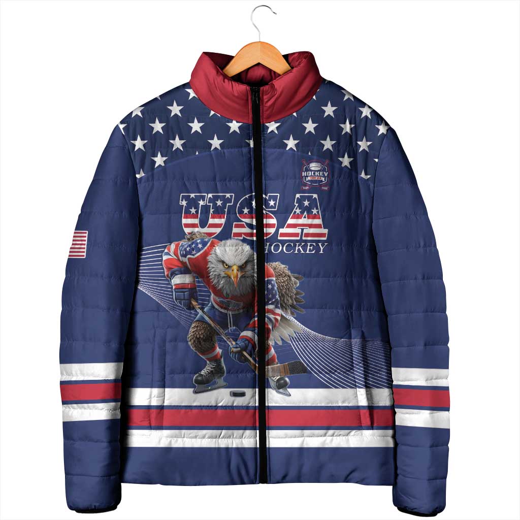 Custom USA Ice Hockey Padded Jacket Eagle Mascot