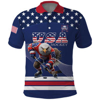 Custom USA Ice Hockey Polo Shirt Eagle Mascot
