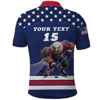 Custom USA Ice Hockey Polo Shirt Eagle Mascot