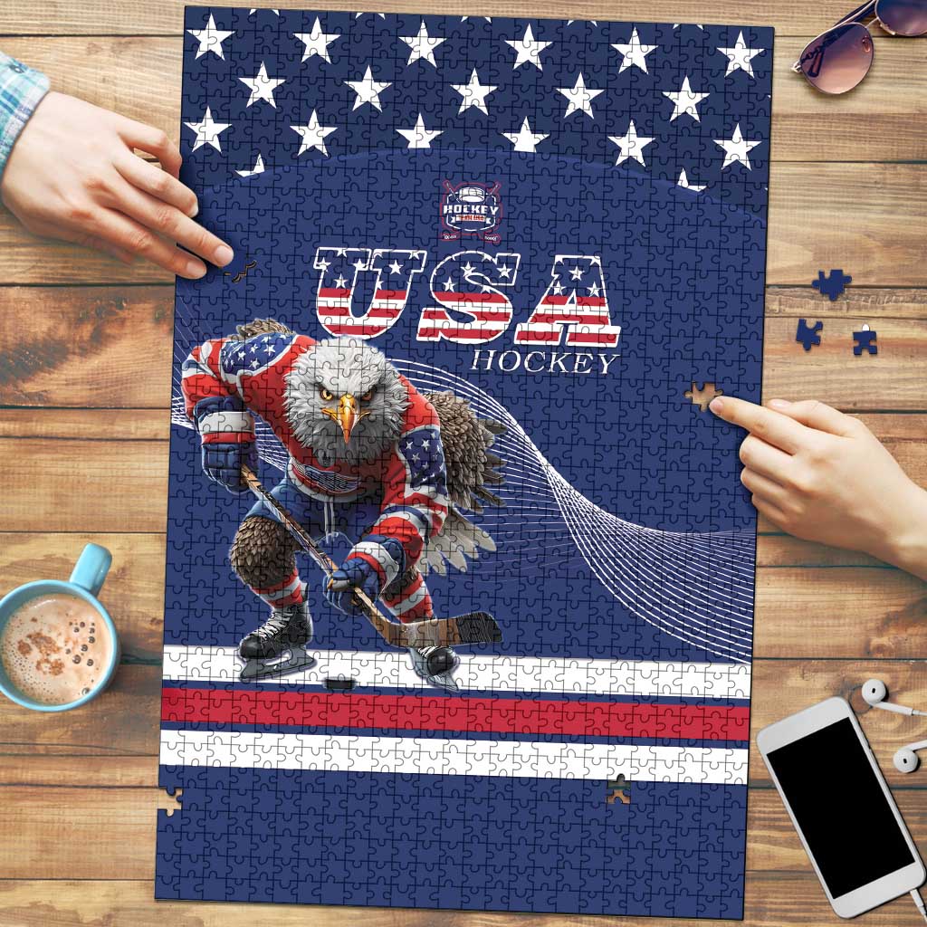 USA Ice Hockey Puzzle Eagle Mascot