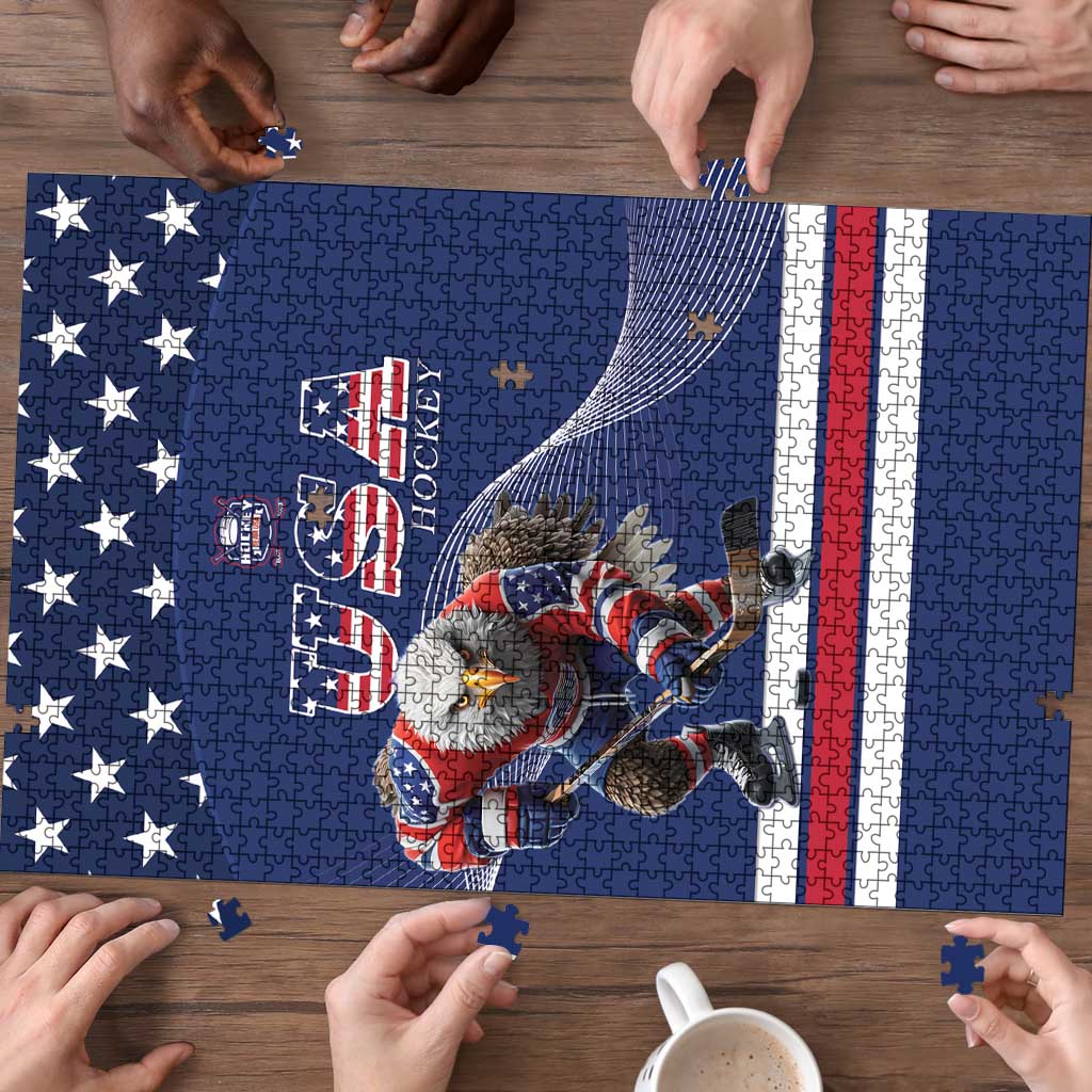 USA Ice Hockey Puzzle Eagle Mascot