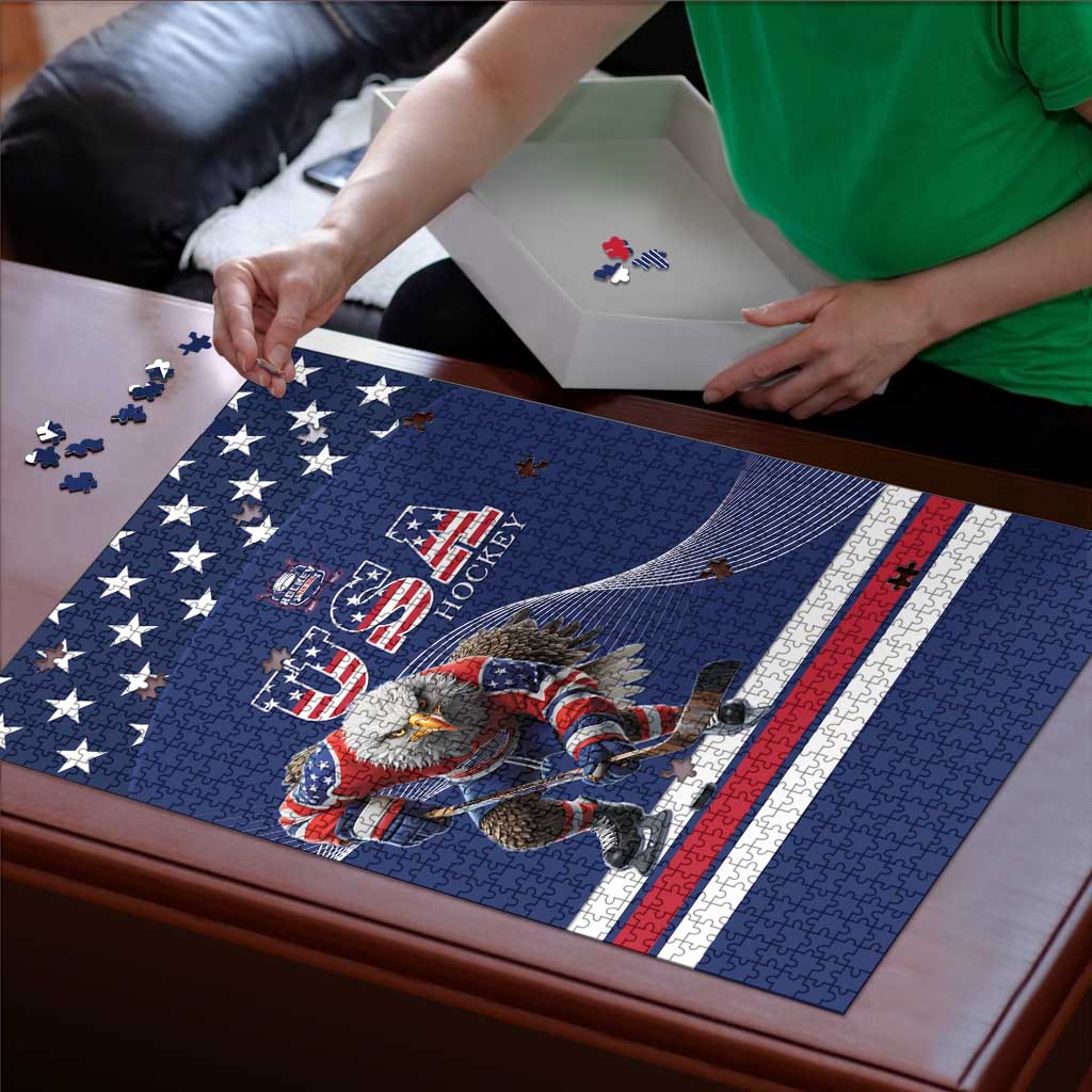 USA Ice Hockey Puzzle Eagle Mascot
