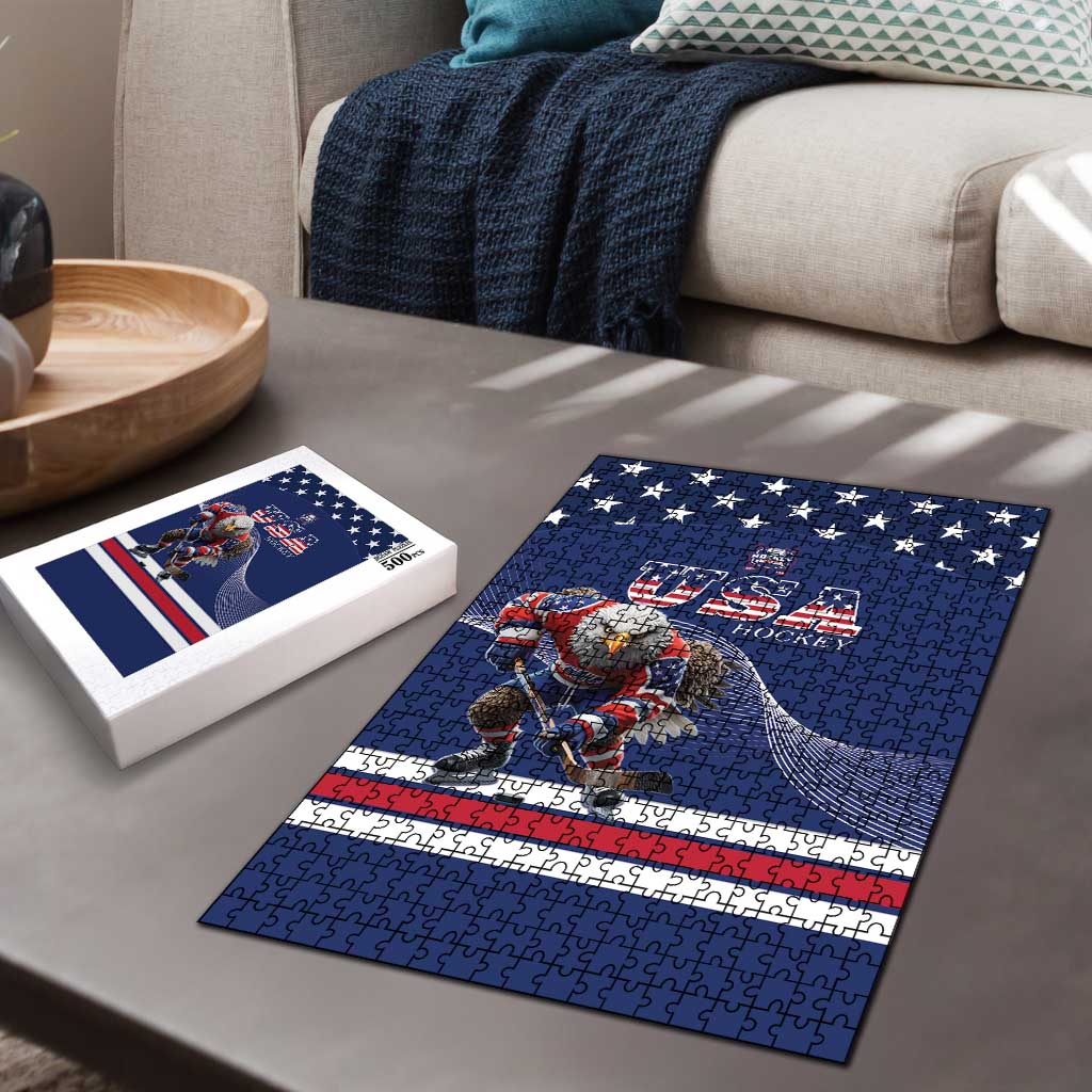 USA Ice Hockey Puzzle Eagle Mascot