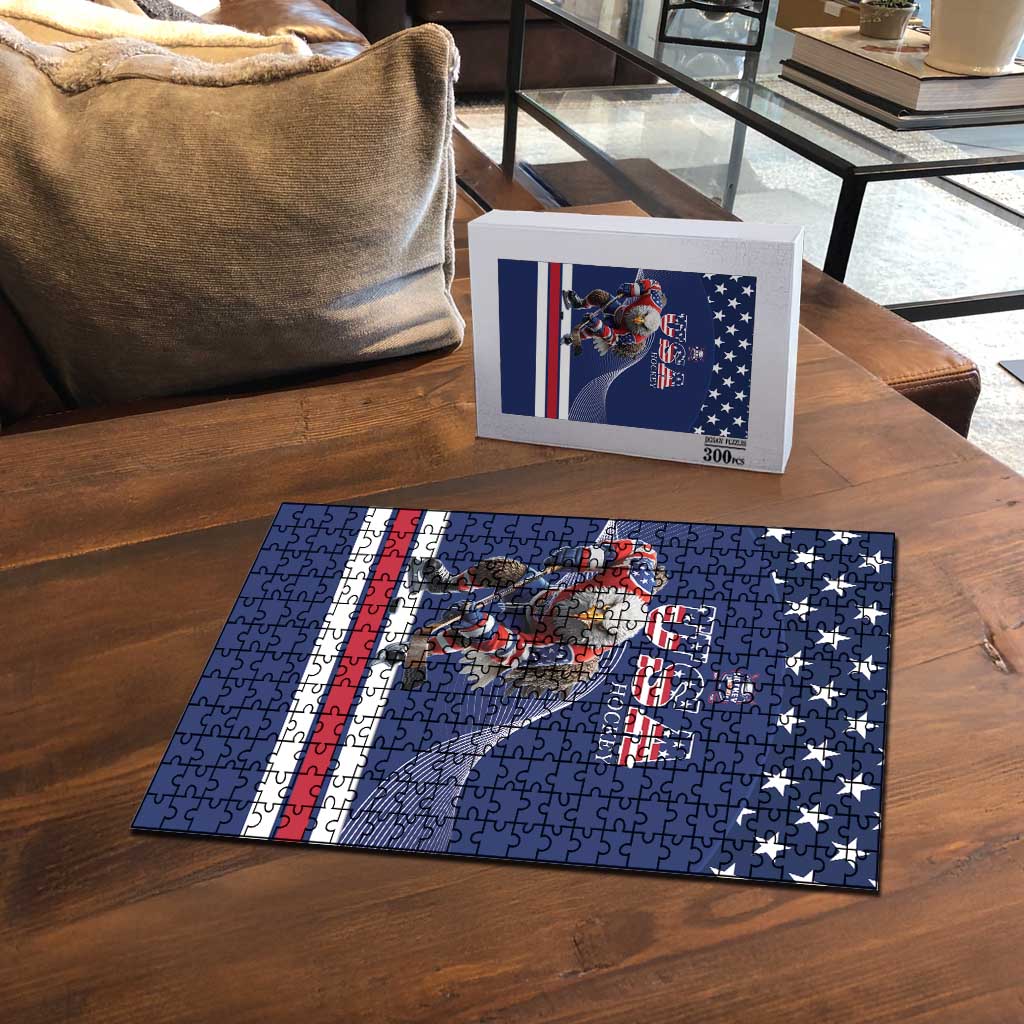 USA Ice Hockey Puzzle Eagle Mascot