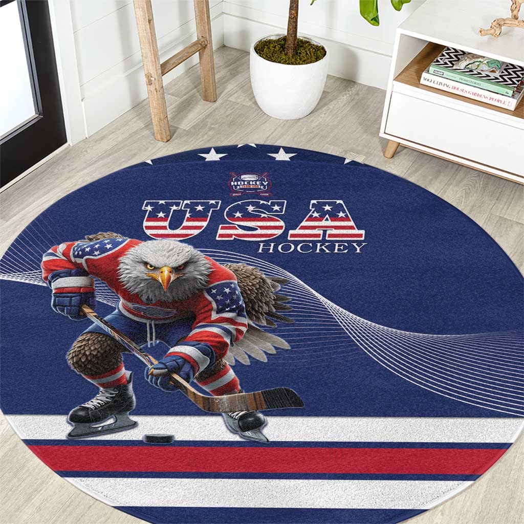 USA Ice Hockey Round Carpet Eagle Mascot