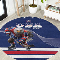 USA Ice Hockey Round Carpet Eagle Mascot