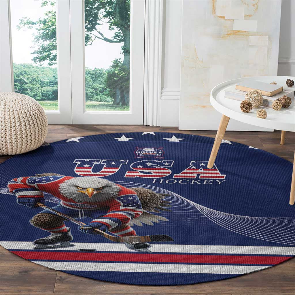 USA Ice Hockey Round Carpet Eagle Mascot