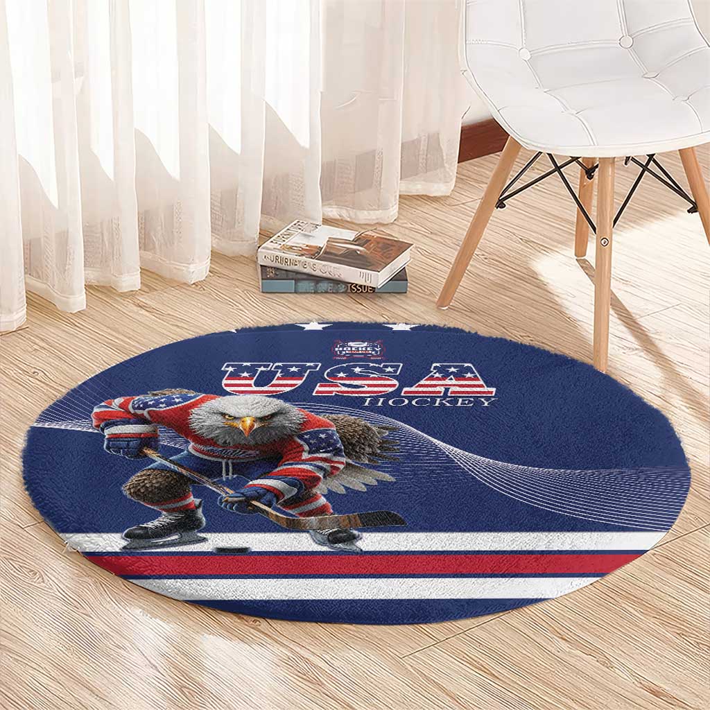 USA Ice Hockey Round Carpet Eagle Mascot