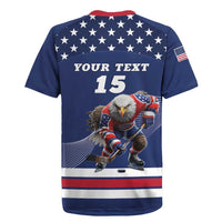 Custom USA Ice Hockey Rugby Jersey Eagle Mascot