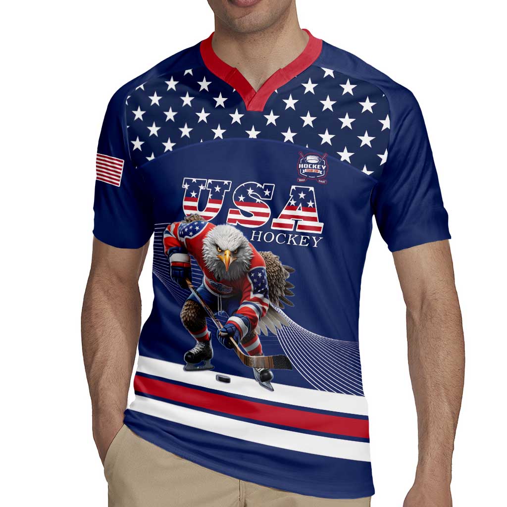 Custom USA Ice Hockey Rugby Jersey Eagle Mascot