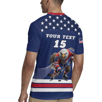 Custom USA Ice Hockey Rugby Jersey Eagle Mascot