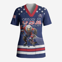Custom USA Ice Hockey Scrub Top Eagle Mascot