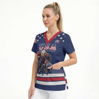 Custom USA Ice Hockey Scrub Top Eagle Mascot