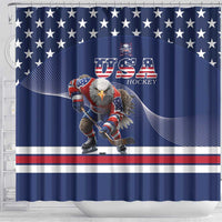 USA Ice Hockey Shower Curtain Eagle Mascot