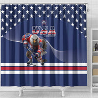 USA Ice Hockey Shower Curtain Eagle Mascot