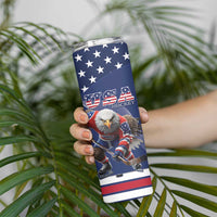 Custom USA Ice Hockey Skinny Tumbler Eagle Mascot