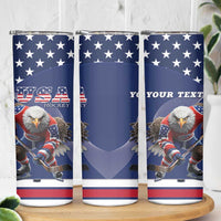 Custom USA Ice Hockey Skinny Tumbler Eagle Mascot