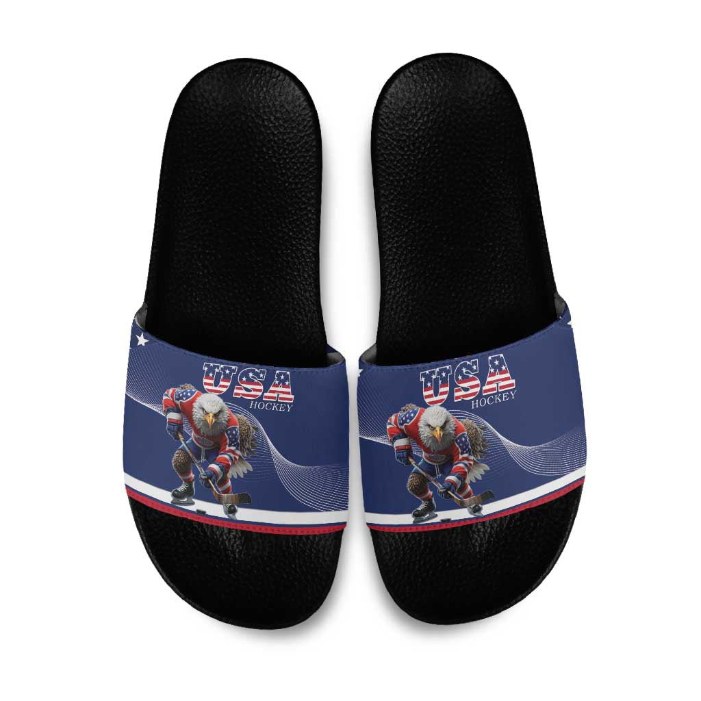 USA Ice Hockey Slide Sandals Eagle Mascot