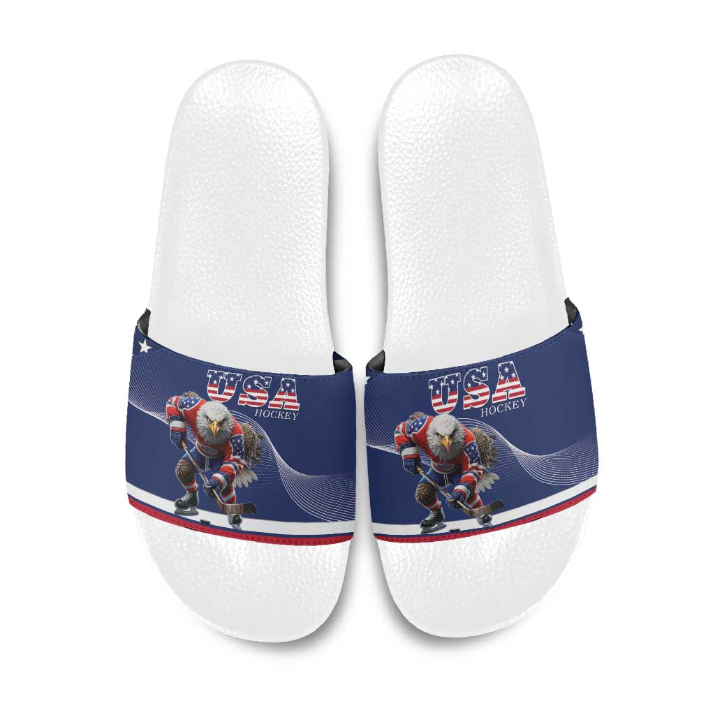 USA Ice Hockey Slide Sandals Eagle Mascot