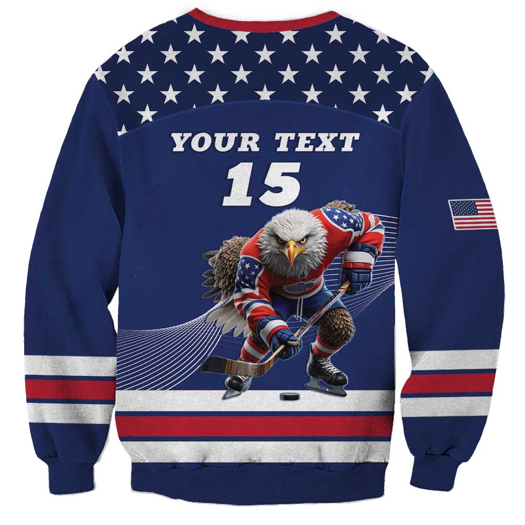 Custom USA Ice Hockey Sweatshirt Eagle Mascot