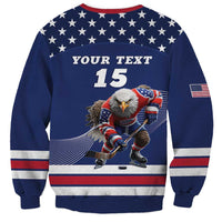 Custom USA Ice Hockey Sweatshirt Eagle Mascot