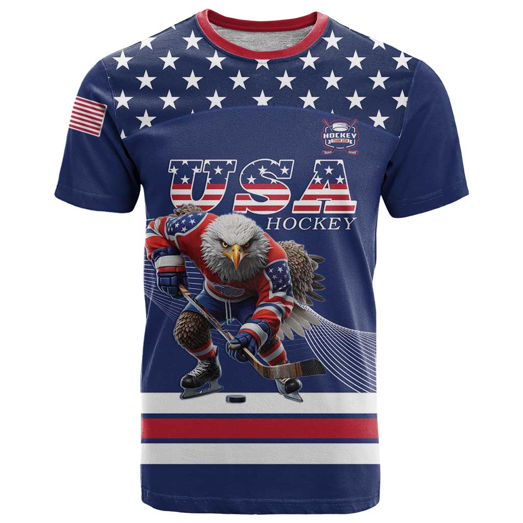 Custom USA Ice Hockey T Shirt Eagle Mascot