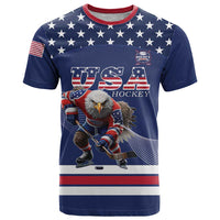 Custom USA Ice Hockey T Shirt Eagle Mascot