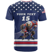 Custom USA Ice Hockey T Shirt Eagle Mascot