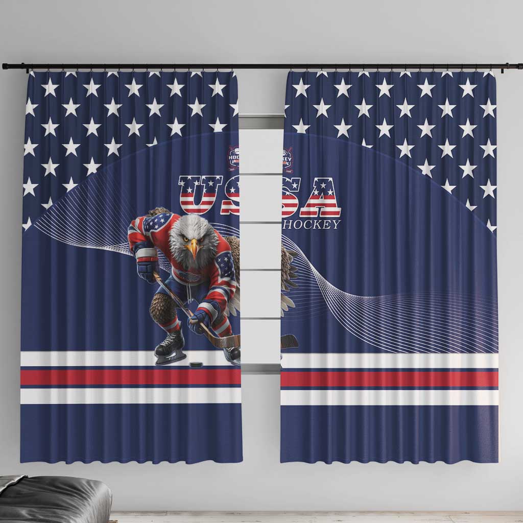 USA Ice Hockey Window Curtain Eagle Mascot