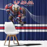 USA Ice Hockey Window Curtain Eagle Mascot