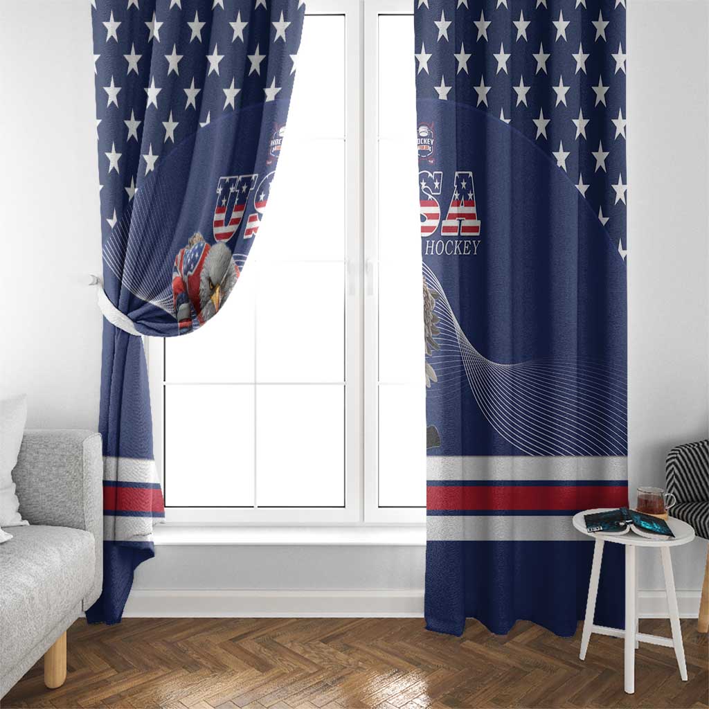 USA Ice Hockey Window Curtain Eagle Mascot