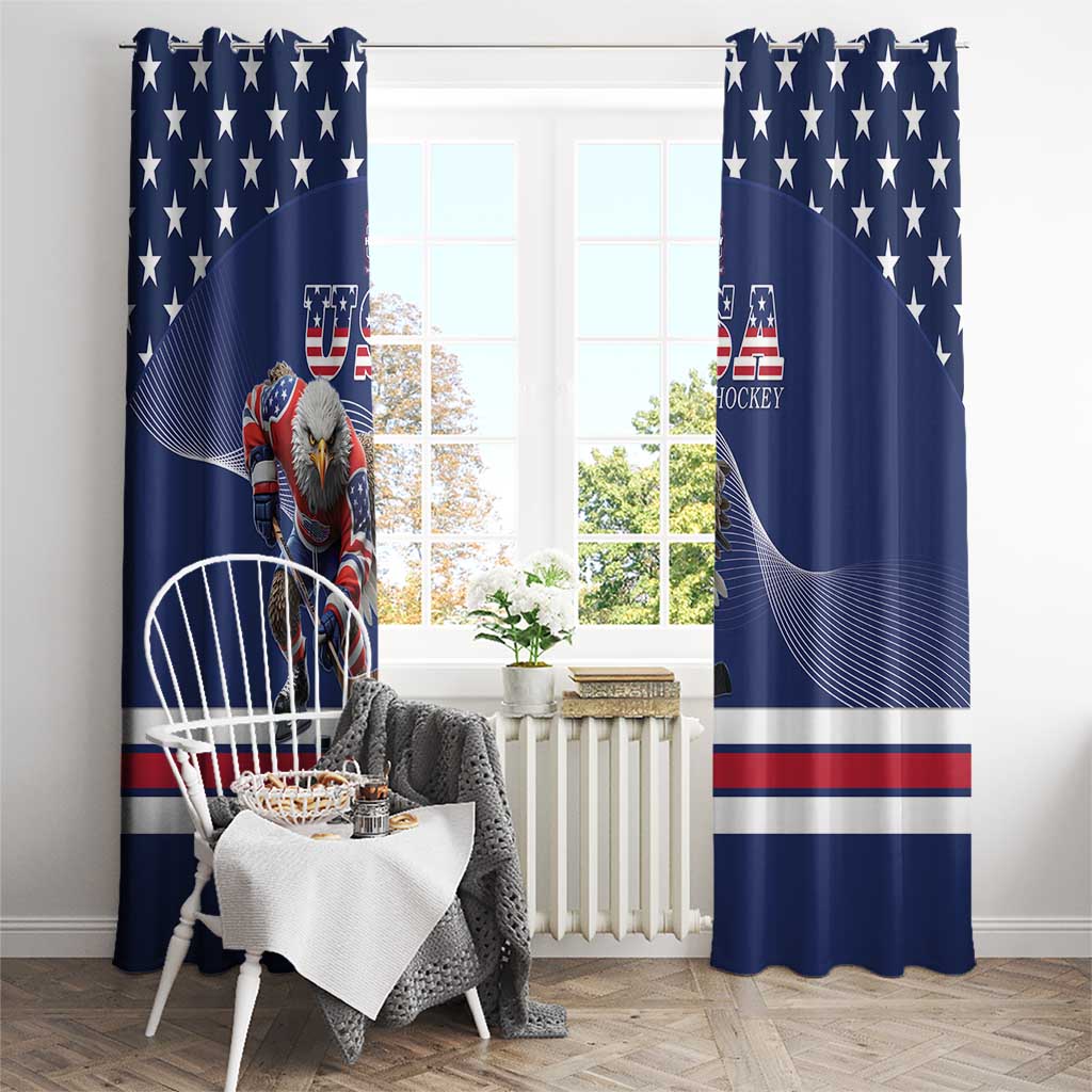 USA Ice Hockey Window Curtain Eagle Mascot