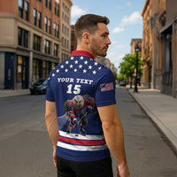 Custom USA Ice Hockey Zipper Polo Shirt Eagle Mascot