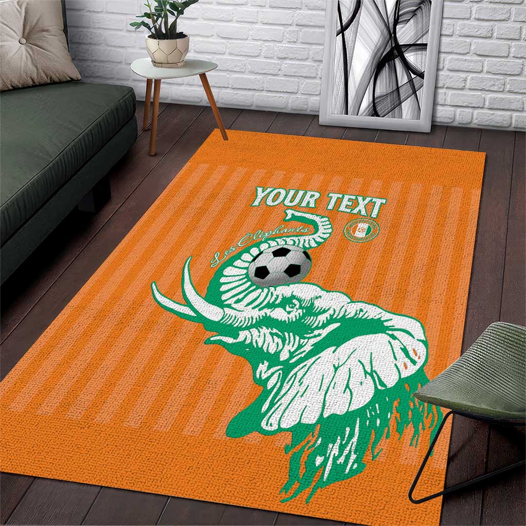 Custom Ivory Coast Football Area Rug Come On Elephants