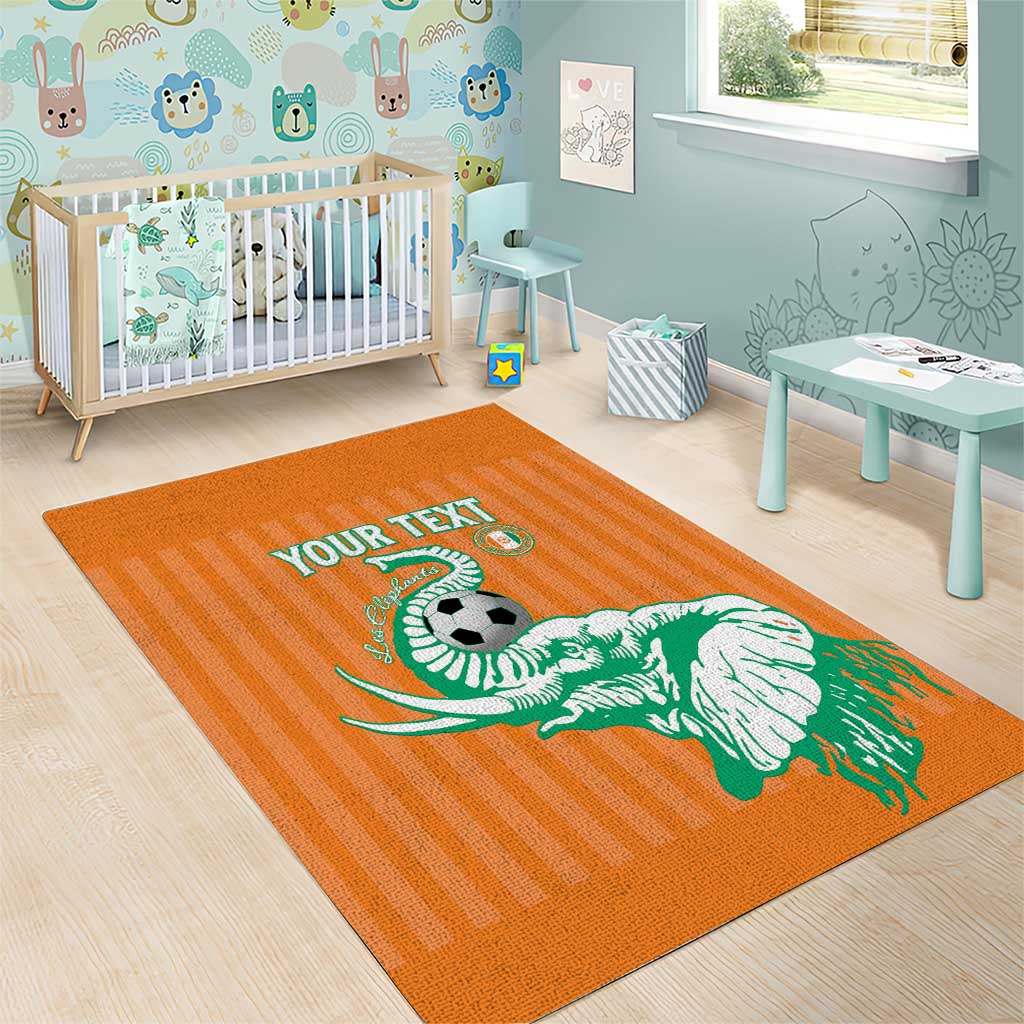 Custom Ivory Coast Football Area Rug Come On Elephants