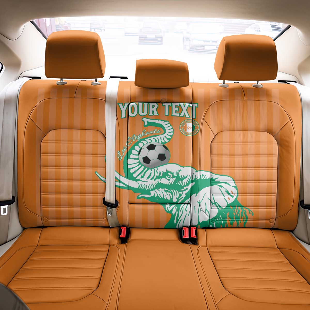 Custom Ivory Coast Football Back Car Seat Cover Come On Elephants
