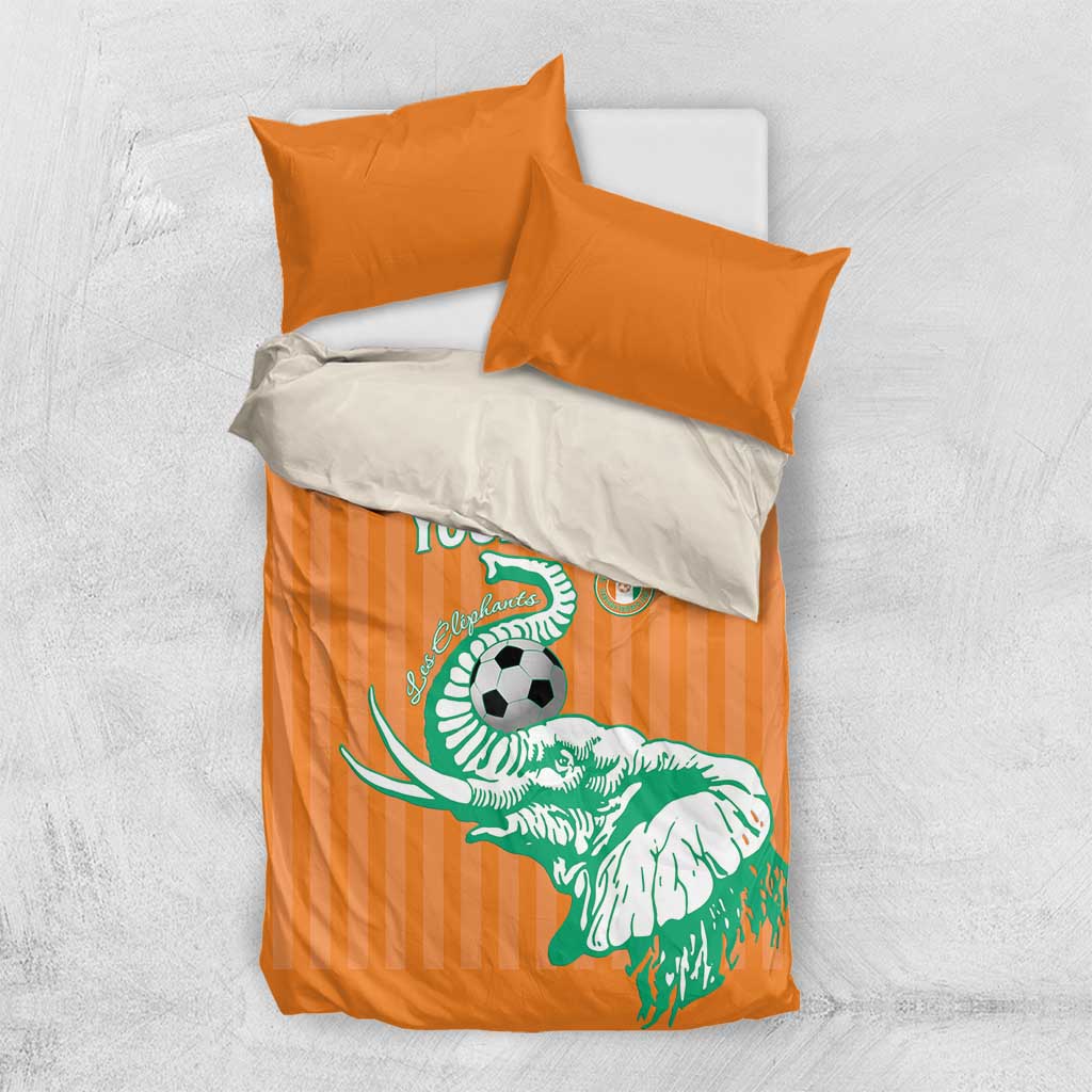 Custom Ivory Coast Football Bedding Set Come On Elephants