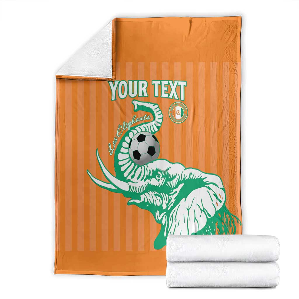 Custom Ivory Coast Football Blanket Come On Elephants